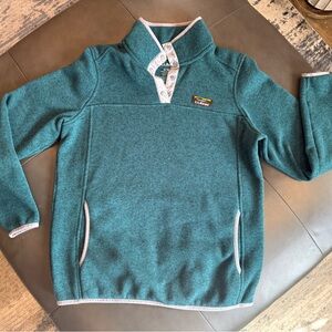 L.L. Bean Teal Green Fleece with Gray Trim